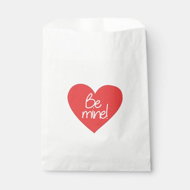Red Heart Be Mine Favour Bags (Front)