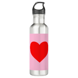 Red Heart Beat Pastel Pink 710 Ml Water Bottle