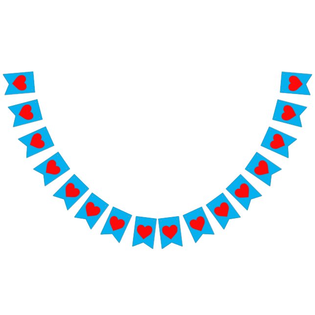 Red Heart Beat Sky Blue Bunting (All)