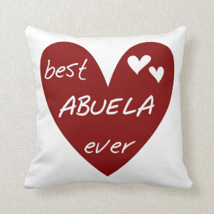 Red Heart Best Abuela Ever Gifts Cushion