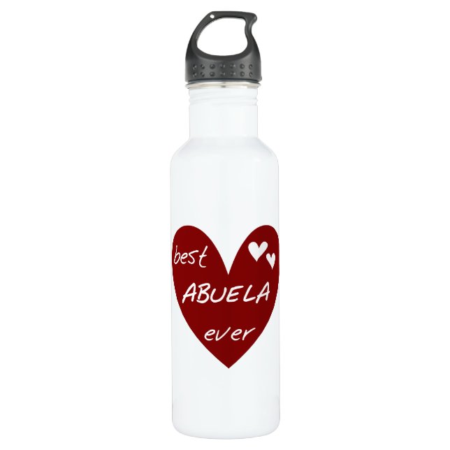Red Heart Best Abuela Ever Liberty 710 Ml Water Bottle (Front)