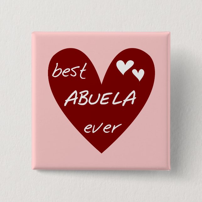 Red Heart Best Abuela Ever T-shirts and Gifts 15 Cm Square Badge (Front)