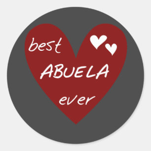 Red Heart Best Abuela Ever T-shirts and Gifts Classic Round Sticker