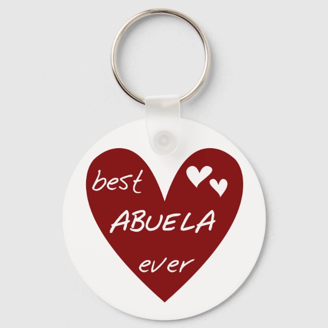 Red Heart Best Abuela Ever T-shirts and Gifts Key Ring (Front)