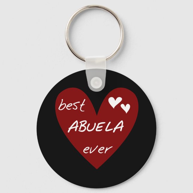 Red Heart Best Abuela Ever T-shirts and Gifts Key Ring (Front)