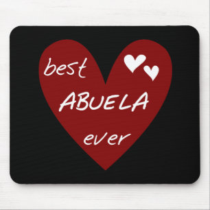Red Heart Best Abuela Ever T-shirts and Gifts Mouse Mat