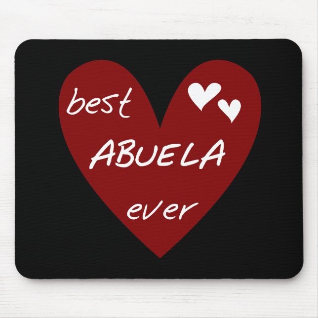 Red Heart Best Abuela Ever T-shirts and Gifts Mouse Mat (Front)