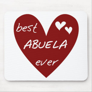 Red Heart Best Abuela Ever T-shirts and Gifts Mouse Mat