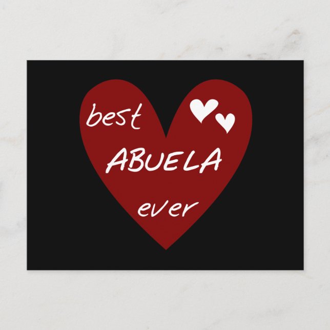 Red Heart Best Abuela Ever T-shirts and Gifts Postcard (Front)