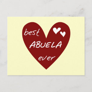 Red Heart Best Abuela Ever T-shirts and Gifts Postcard