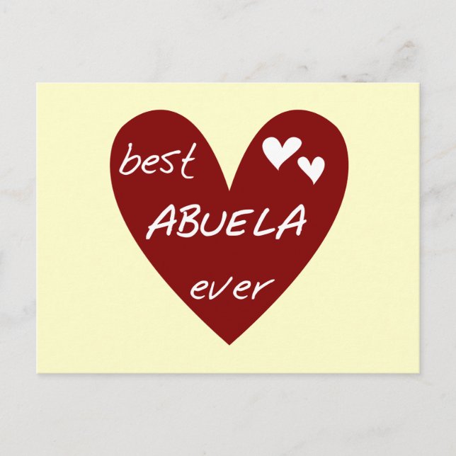 Red Heart Best Abuela Ever T-shirts and Gifts Postcard (Front)