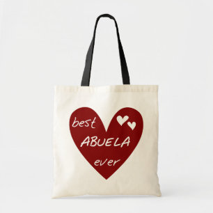 Red Heart Best Abuela Ever T-shirts and Gifts Tote Bag