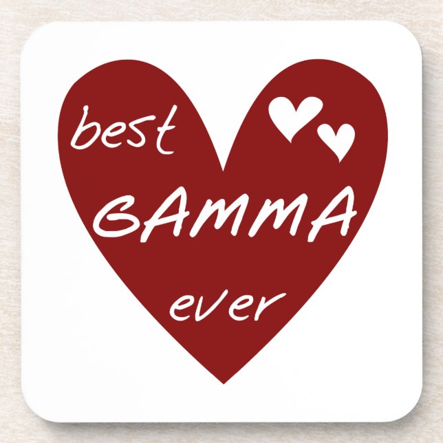 Red Heart Best Gamma Ever Gifts Coaster (Front)
