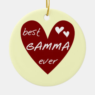 Red Heart Best Gamma Ever Tshirts and Gifts Ceramic Tree Decoration
