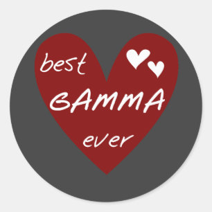 Red Heart Best Gamma Ever Tshirts and Gifts Classic Round Sticker