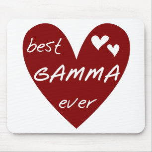 Red Heart Best Gamma Ever Tshirts and Gifts Mouse Mat