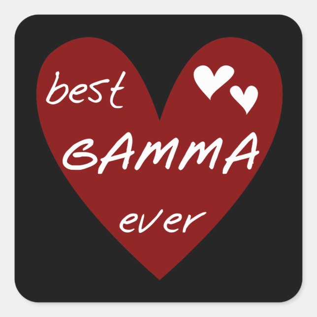 Red Heart Best Gamma Ever Tshirts and Gifts Square Sticker (Front)