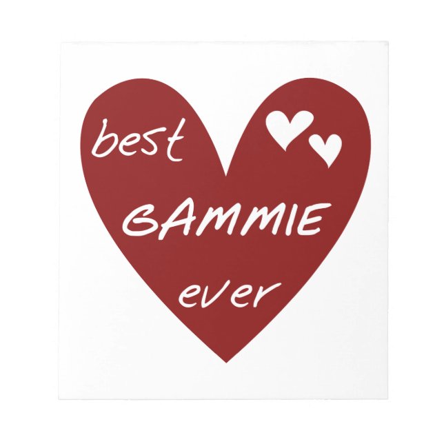 Red Heart Best Gammie Ever Gifts Notepad (Front)