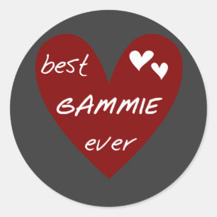 Red Heart Best Gammie Ever Tshirts and Gifts Classic Round Sticker