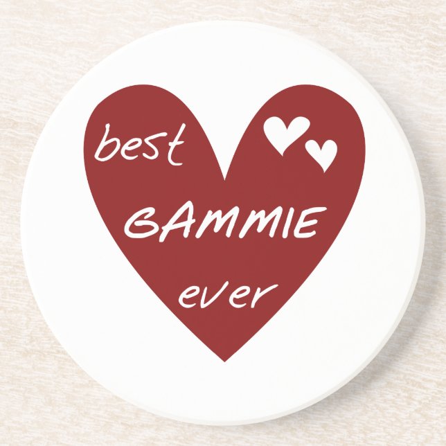 Red Heart Best Gammie Ever Tshirts and Gifts Coaster (Front)