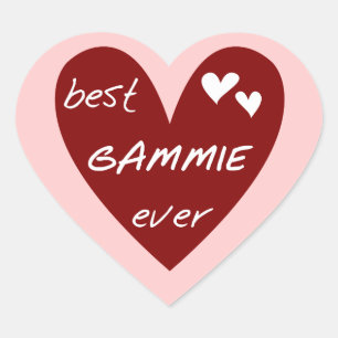 Red Heart Best Gammie Ever Tshirts and Gifts Heart Sticker