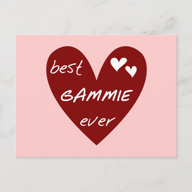 Red Heart Best Gammie Ever Tshirts and Gifts Postcard (Front)