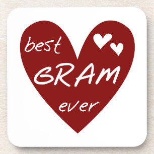 Red Heart Best Gram Ever Gifts Coaster