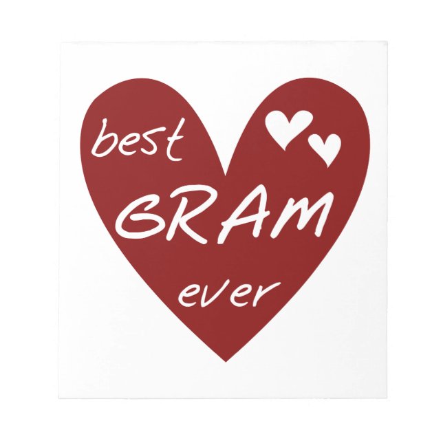 Red Heart Best Gram Ever Gifts Notepad (Front)