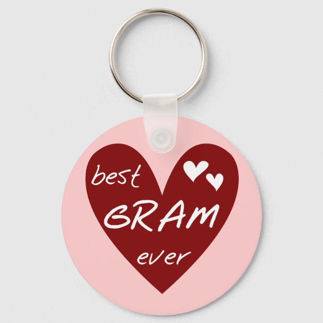 Red Heart Best Gram Ever Tshirts and Gifts Key Ring (Front)