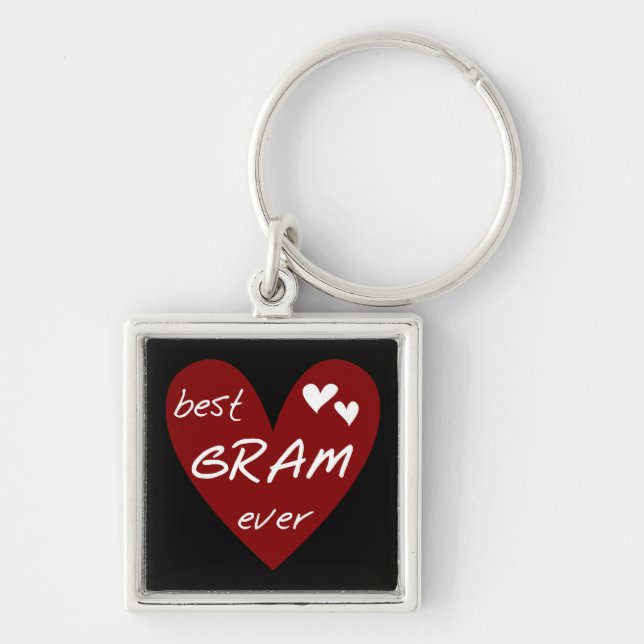 Red Heart Best Gram Ever Tshirts and Gifts Key Ring (Front)