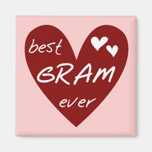 Red Heart Best Gram Ever Tshirts and Gifts Magnet