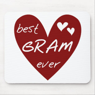 Red Heart Best Gram Ever Tshirts and Gifts Mouse Mat