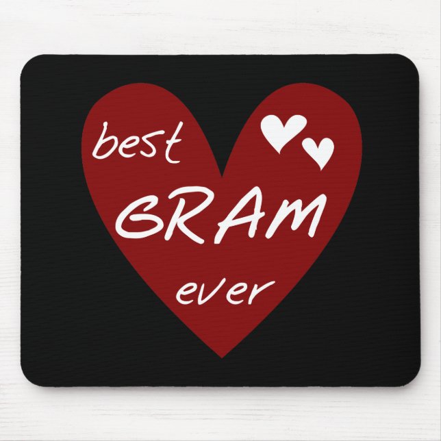 Red Heart Best Gram Ever Tshirts and Gifts Mouse Mat (Front)