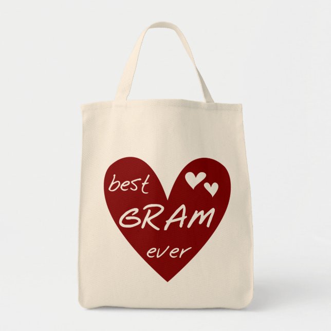 Red Heart Best Gram Ever Tshirts and Gifts Tote Bag (Front)