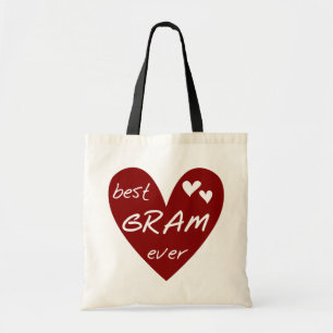 Red Heart Best Gram Ever Tshirts and Gifts Tote Bag