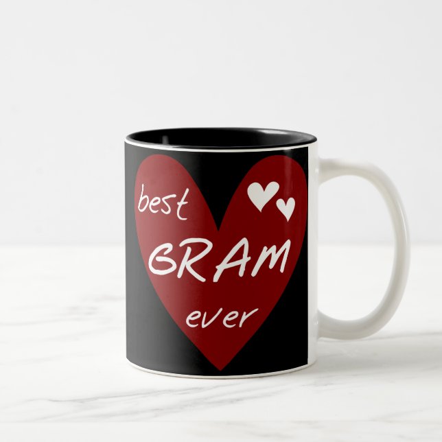 Red Heart Best Gram Ever Tshirts and Gifts Two-Tone Coffee Mug (Right)