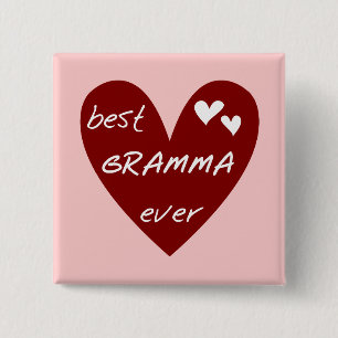 Red Heart Best Gramma Ever T-shirts and Gifts 15 Cm Square Badge