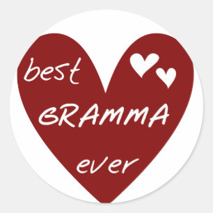 Red Heart Best Gramma Ever T-shirts and Gifts Classic Round Sticker