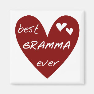Red Heart Best Gramma Ever T-shirts and Gifts Magnet
