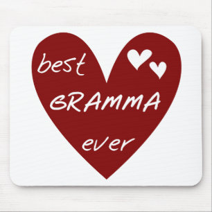 Red Heart Best Gramma Ever T-shirts and Gifts Mouse Mat