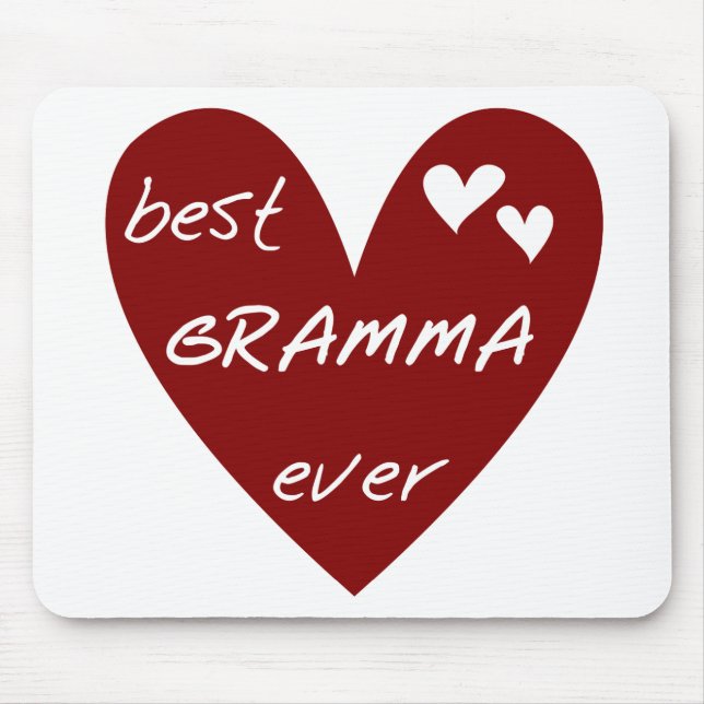Red Heart Best Gramma Ever T-shirts and Gifts Mouse Mat (Front)