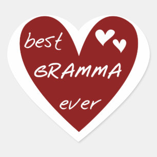 Red Heart Best Gramma Ever T-shirts and Gifts Sticker