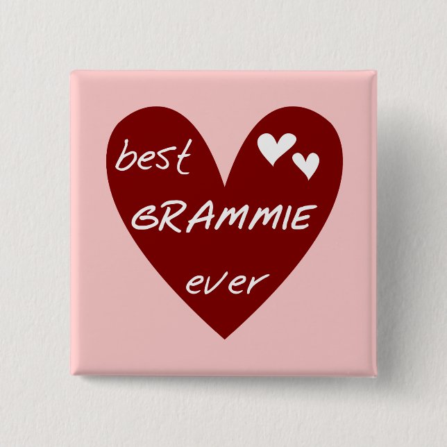 Red Heart Best Grammie Ever T-shirts and Gifts 15 Cm Square Badge (Front)