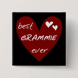 Red Heart Best Grammie Ever T-shirts and Gifts 15 Cm Square Badge