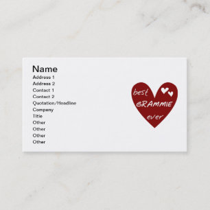 Red Heart Best Grammie Ever T-shirts and Gifts Business Card