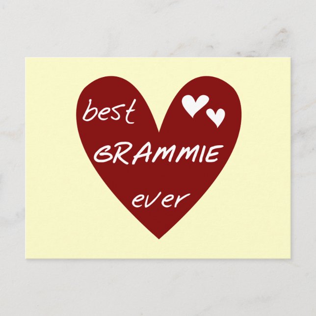 Red Heart Best Grammie Ever T-shirts and Gifts Postcard (Front)