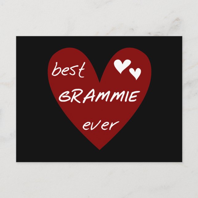 Red Heart Best Grammie Ever T-shirts and Gifts Postcard (Front)