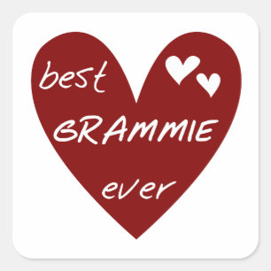 Red Heart Best Grammie Ever T-shirts and Gifts Square Sticker