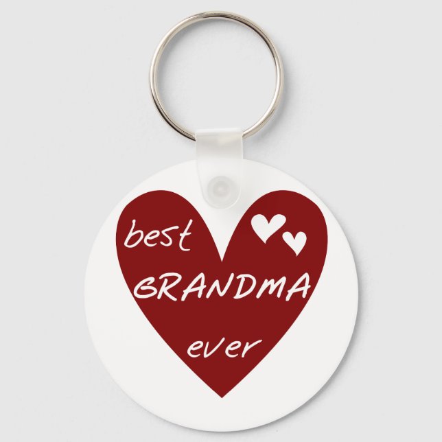 Red Heart Best Grandma Ever T-shirts and Gifts Key Ring (Front)