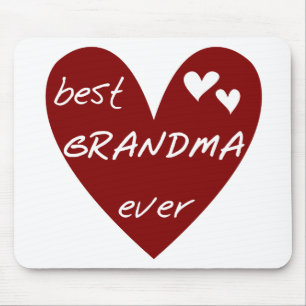 Red Heart Best Grandma Ever T-shirts and Gifts Mouse Mat